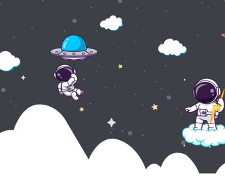 卡通儿童太空星空背景