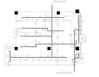 办公室装修厂房店铺停车库消防系统图消防栓泵原理图CAD平面图例