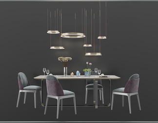 家具 餐桌餐椅 餐厅灯具 餐桌摆件组合