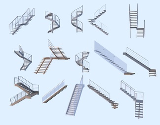 铁艺钢结构楼梯组合