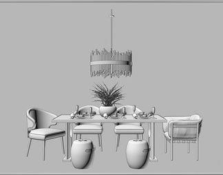家具 餐桌餐椅 餐厅灯具 餐桌摆件组合
