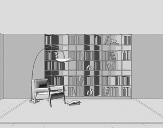 书柜 多层实木书柜 书籍 书本 休闲椅