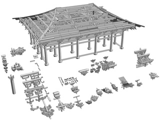 古建构件 斗拱 榫卯结构 斗拱组合 建筑结构
