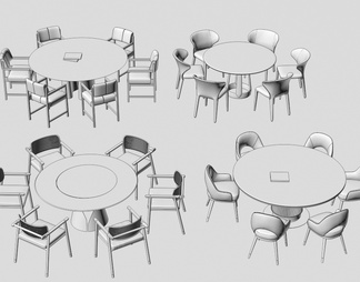 圆形餐桌餐桌椅组合