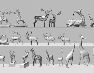 鹿 鹿群 鹿雕塑 雕像小品