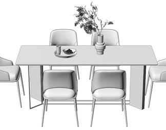 家具 餐桌餐椅摆件组合