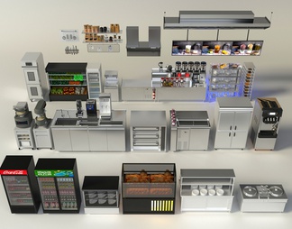 厨房用品组合 烤箱 醒风扇 热风炉奶茶店设备 咖啡店设备 操作台 冷柜 制冰机