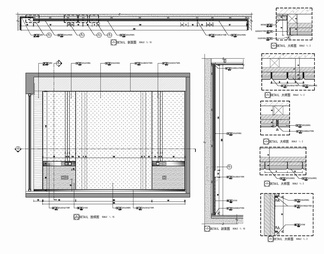 四套床背景墙CAD施工详图