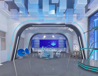 数字科技馆 科技感桌椅 VR互动装置 互动触摸一体机