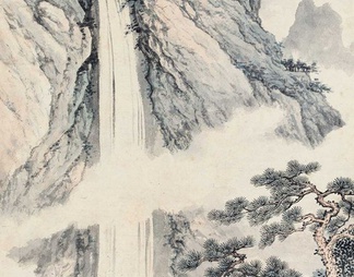 中式山水国画挂画壁纸壁画