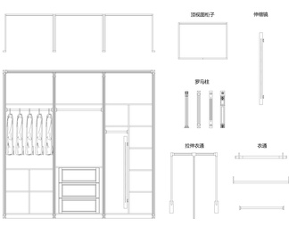 全屋定制动态图库模块材质填充模板插件衣柜橱柜门窗