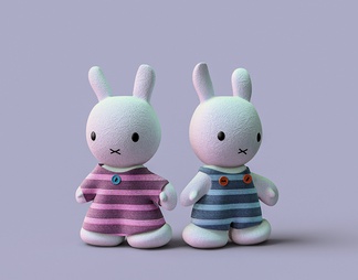 毛绒玩具 白色兔子玩具摆件
