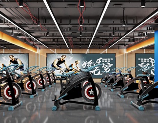 健身房 动感单车室 健身室  健身器材 私教 体育健身 动感单车