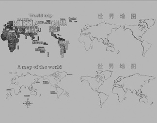世界地图墙饰