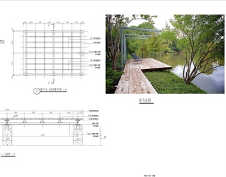 观景平台景观亲水木平台观景台栈道做法详图节点大样图