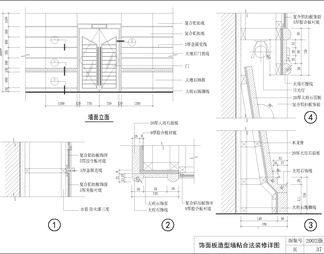 木饰面板墙面收口工艺通用做法节点大样图详图