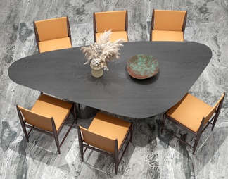 餐桌椅组合  异形桌子