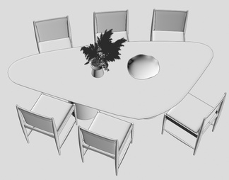 餐桌椅组合  异形桌子