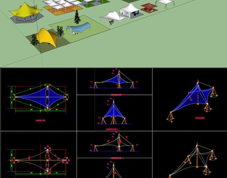 张拉膜CAD施工图 max