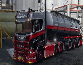 斯堪尼亚R520搭载V8发动机货车卡车特种货运车