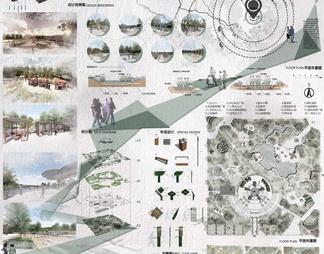 PSD免抠公园景观改造设计展板