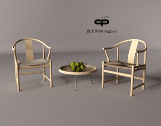 意大利PP Møbler木质椅子组合