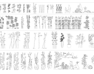 2024年最新园林庭院植物景观小品CAD图库
