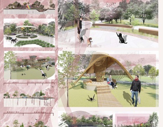 PSD免抠公园景观规划设计展板3