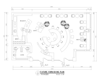 咖啡厅咖啡馆空间布局方案店铺平面布置图