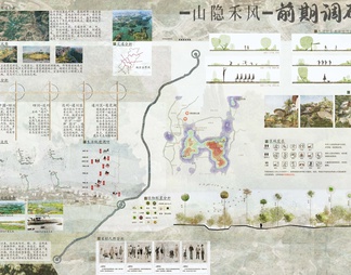 PSD免抠乡村村落景观规划改造展板
