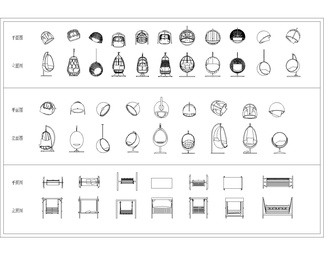 户外家具小品CAD图库