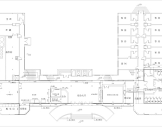 游客接待文旅景区服务中心驿站建筑设计平面布置图