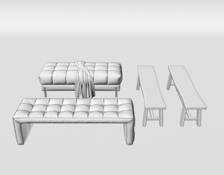 布艺沙发凳 模块沙发凳 换鞋凳 床尾凳 实木长条凳