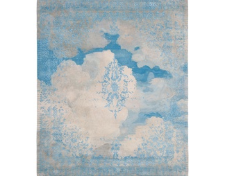 蓝色印花地毯