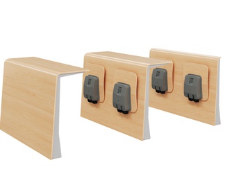 木制连体桌椅