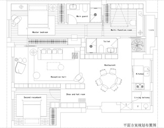 室内家装方案设计PS彩平图PSD平面图CAD户型图配套布局图