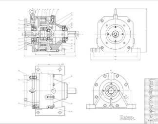 减速箱装配图变速箱变速器二级圆柱齿轮单级减速器总装图