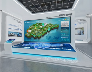 新能源科技展厅 能源设备 互动触摸一体机 科技展示台 滑轨屏