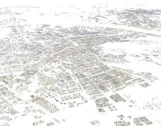 杭州市城市建筑鸟瞰规划简模规划图