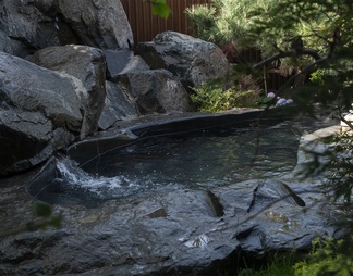 庭院水景特色整石温泉泡池