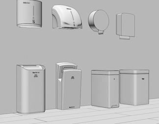 卫生间 烘干机 抽纸 垃圾桶