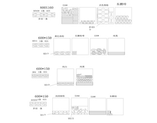 石材水刀拼花线条 CAD图块