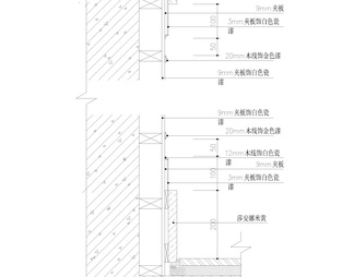 常用木饰面节点图26个