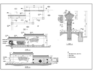 景墙cad施工图56套