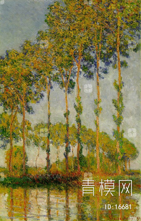 关键字: 大尺寸灰绿棕黄jpg 西方油画挂画贴图库 莫奈