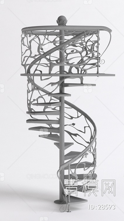 3d樓梯模型 灰白大尺寸jpg樓梯3d模型-青墨3d模型下載網