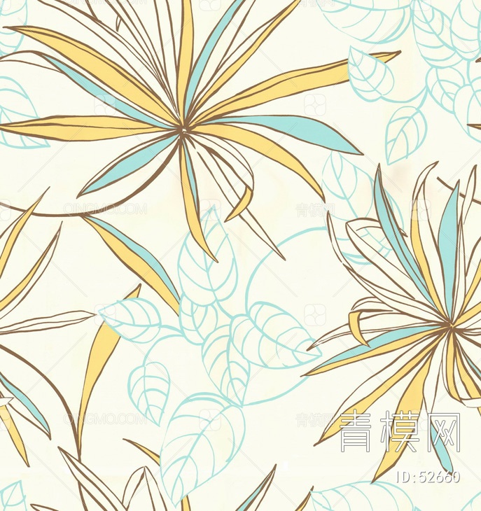 关键字: 灰白绿黄中尺寸jpg 花纹墙纸贴图库 植物图案壁纸