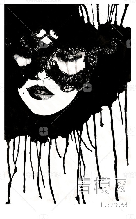 关键字: 大尺寸灰黑白jpg 素描钢笔挂画贴图库 人物头像8