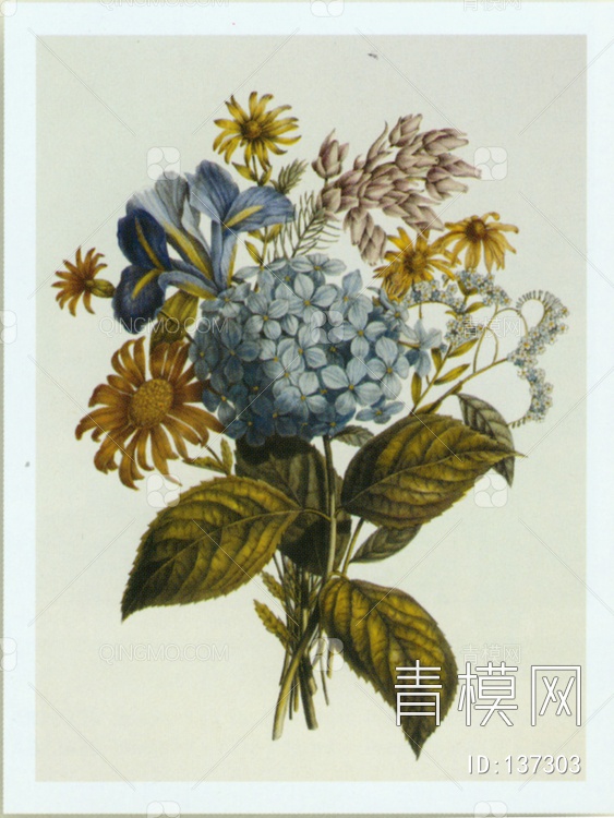 关键字: 大尺寸灰白绿黄jpg 花鸟草挂画贴图库 美式