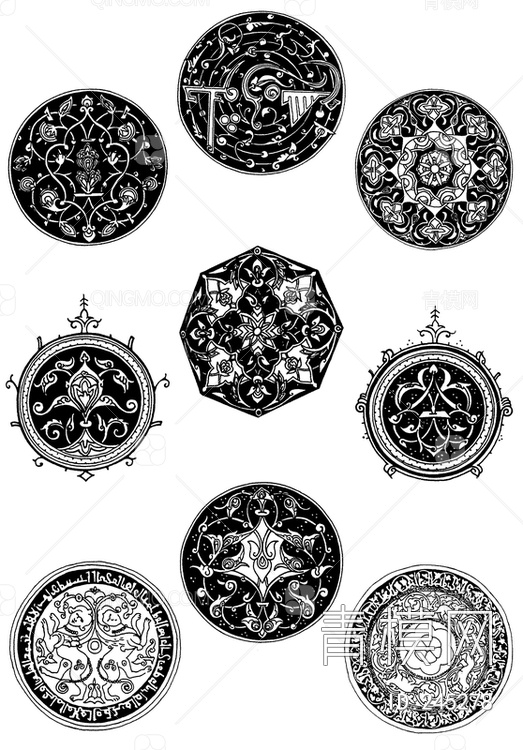 黑白贴图古典装饰花纹贴图 tif灰白特大尺寸黑白贴图古典装饰花纹3d